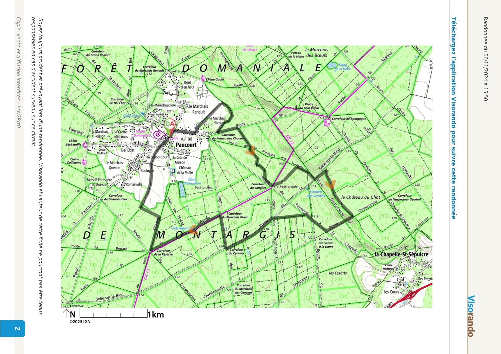 carte randonnée hivernale 2025